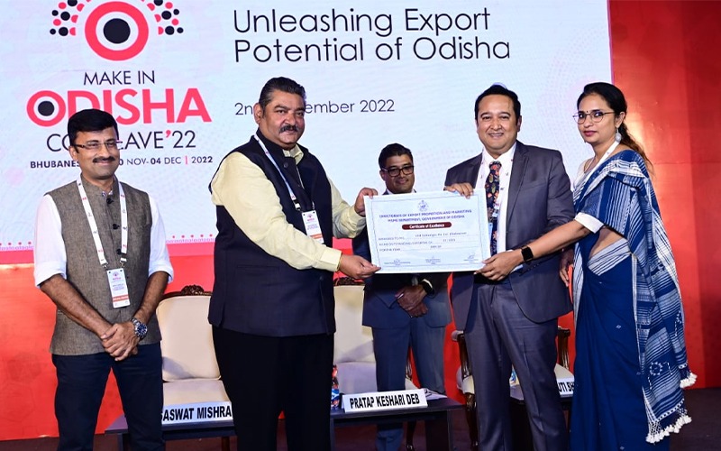 CSM Tech Bags the State Export Award of Excellence at the Make in Odisha Conclave 2022